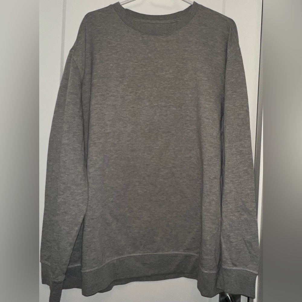 Athletic Works Gray Crew Neck Sweater Plus Size 2XL